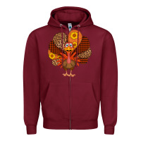 Burgundy thanksgiving turkey Zipper Hoodie - AdoDesignShop