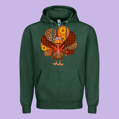 Thanksgiving Turkey Zipper Hoodie Designed By Adodesignshop