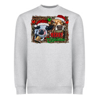 Heather Grey merry christmas heifers Heavyweight Sweatshirt - RanaPortraitStore