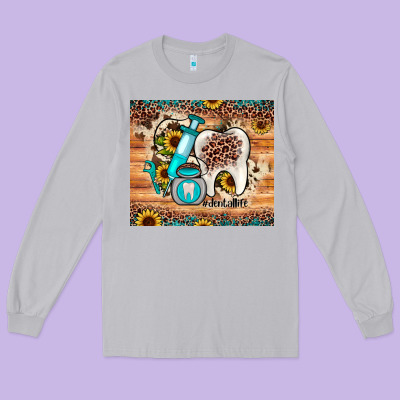 Dental Sunflower Long Sleeve Tee Designed By Jahusdesignshop