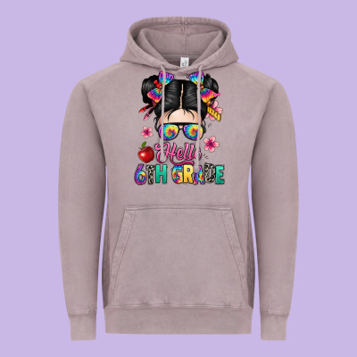 Hello Sixth Grade Kid Vintage Hoodie Designed By Texasbilliewilder
