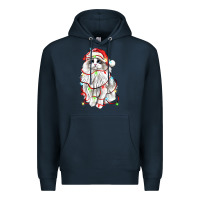 Navy christmas ragdoll cat Premium Hoodie - LillyAllenDesigns