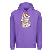 Purple christmas ragdoll cat Premium Hoodie - LillyAllenDesigns