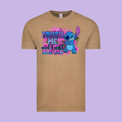 Touch Me And I Will Bite You Stitch Vintage Tee Designed By Zillion Design Studio