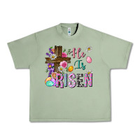 Oil Green he is risen easter Urban Heavy Tee - Neo Western