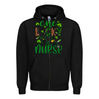Black Leopard Glitter One Lucky Nurse Zipper Hoodie - Artiststas