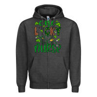 Charcoal Heather Leopard Glitter One Lucky Nurse Zipper Hoodie - Artiststas