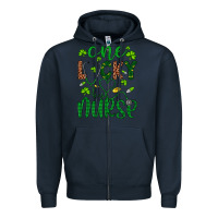 Navy Leopard Glitter One Lucky Nurse Zipper Hoodie - Artiststas