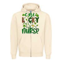 Sandshell Leopard Glitter One Lucky Nurse Zipper Hoodie - Artiststas