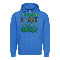 True Royal Leopard Glitter One Lucky Nurse Zipper Hoodie - Artiststas