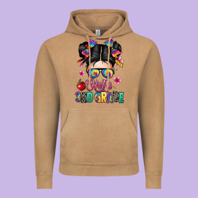 Hello Third Grade Kid Vintage Hoodie Designed By Texasbilliewilder