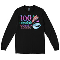Black 100 mermazing days of school Long Sleeve Tee - Artiststas