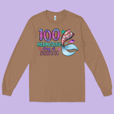 100 Mermazing Days Of School Long Sleeve Tee Designed By Artiststas