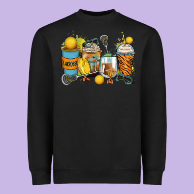 Lacrosse Coffee Cups Heavyweight Sweatshirt Designed By Zillion Design Studio