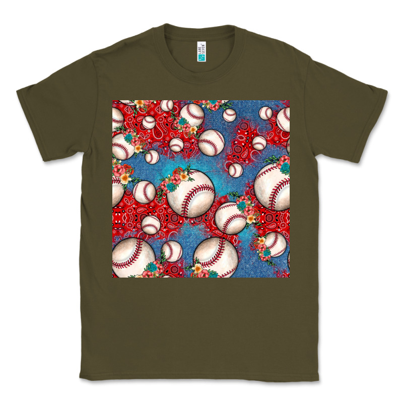 Baseball Paisley And Jean Pattern, Baseball Seamless Pattern Classic Tee by JahusDesignShop | Teevron