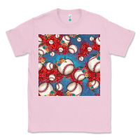 Bubblegum Pink baseball paisley and jean pattern, baseball seamless pattern Classic Tee - JahusDesignShop