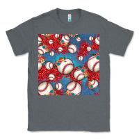 Charcoal Heather baseball paisley and jean pattern, baseball seamless pattern Classic Tee - JahusDesignShop