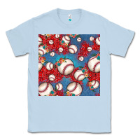 Dusty Blue baseball paisley and jean pattern, baseball seamless pattern Classic Tee - JahusDesignShop
