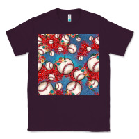 Plum baseball paisley and jean pattern, baseball seamless pattern Classic Tee - JahusDesignShop