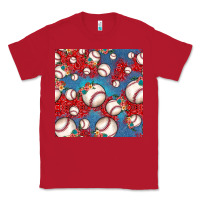 Red baseball paisley and jean pattern, baseball seamless pattern Classic Tee - JahusDesignShop