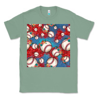 Sage baseball paisley and jean pattern, baseball seamless pattern Classic Tee - JahusDesignShop