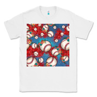 White baseball paisley and jean pattern, baseball seamless pattern Classic Tee - JahusDesignShop
