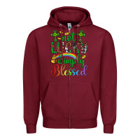 Burgundy Western St. Patrick's Day Cross Not Lucky Simply Blessed Zipper Hoodie - Artiststas