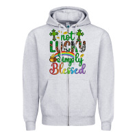 Western St. Patrick's Day Cross Not Lucky Simply Blessed Zipper Hoodie | Teevron