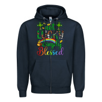Navy Western St. Patrick's Day Cross Not Lucky Simply Blessed Zipper Hoodie - Artiststas