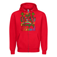 Red Western St. Patrick's Day Cross Not Lucky Simply Blessed Zipper Hoodie - Artiststas