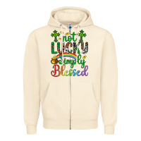 Sandshell Western St. Patrick's Day Cross Not Lucky Simply Blessed Zipper Hoodie - Artiststas