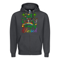 Smoke Western St. Patrick's Day Cross Not Lucky Simply Blessed Zipper Hoodie - Artiststas