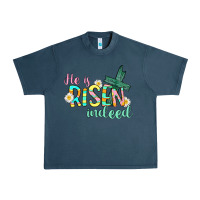 Midnight Navy He is risen indeed Easter Urban Heavy Tee - CowGirlArtShop