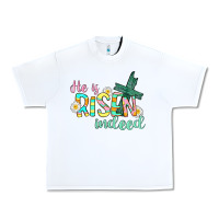 White He is risen indeed Easter Urban Heavy Tee - CowGirlArtShop