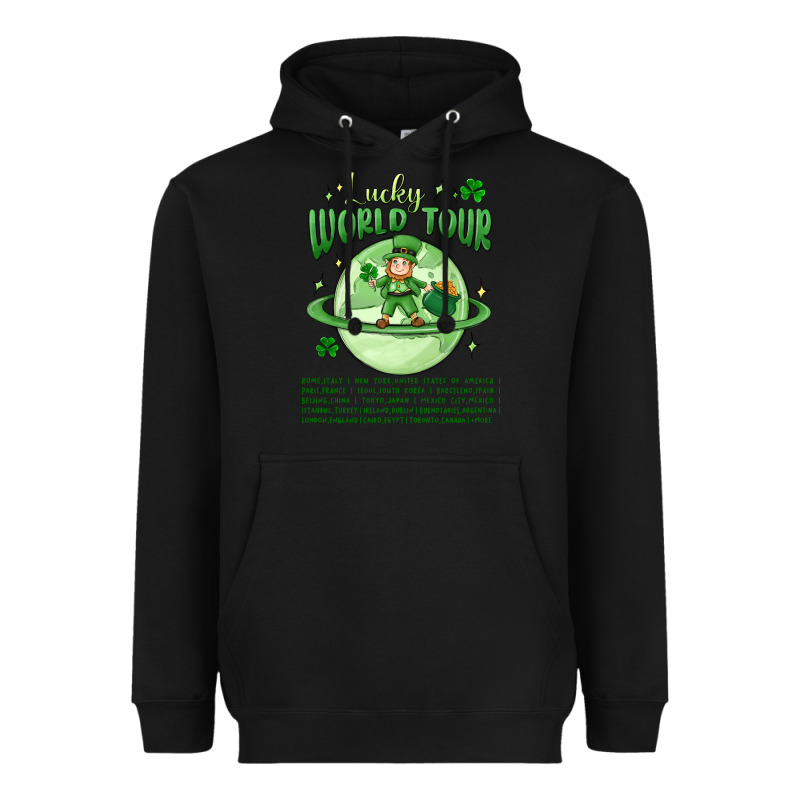 Lucky World Tour St. Patrick's Day Heavyweight Hoodie by MaliasSmallBusiness | Teevron
