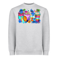 Heather Grey stitch summer coffee cups Heavyweight Sweatshirt - Zillion Design Studio