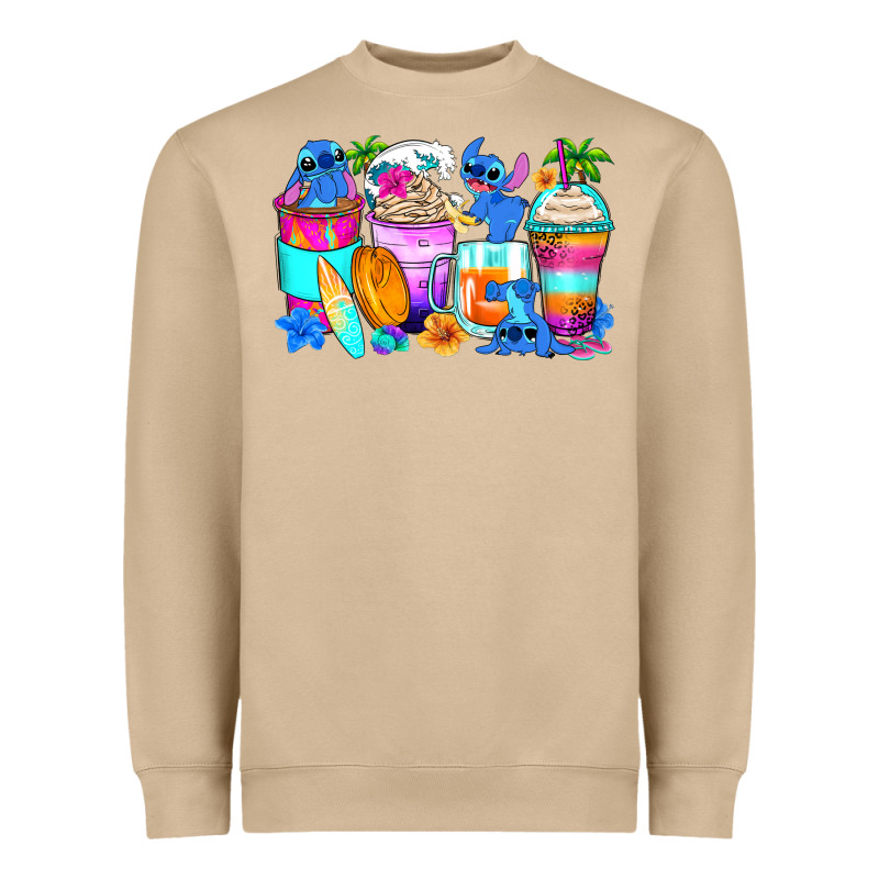 Stitch Summer Coffee Cups Heavyweight Sweatshirt by Zillion Design Studio | Teevron