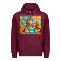 Burgundy Hello Fall Premium Hoodie - LillyAllenDesigns