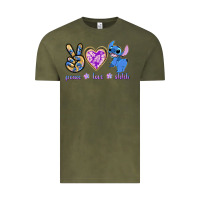 Vintage Olive peace love stitch Vintage Tee - texasbilliewilder