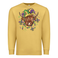 Antique Gold mardi gras cow Premium Sweatshirt - MaliasSmallBusiness