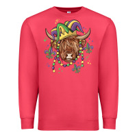 Cardinal mardi gras cow Premium Sweatshirt - MaliasSmallBusiness