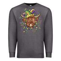 Charcoal Heather mardi gras cow Premium Sweatshirt - MaliasSmallBusiness