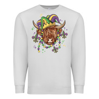 Dove Grey mardi gras cow Premium Sweatshirt - MaliasSmallBusiness