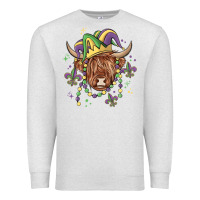 Oatmeal Heather mardi gras cow Premium Sweatshirt - MaliasSmallBusiness