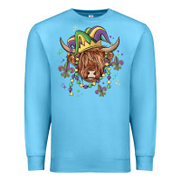 Ocean Blue mardi gras cow Premium Sweatshirt - MaliasSmallBusiness