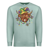 Seafoam mardi gras cow Premium Sweatshirt - MaliasSmallBusiness