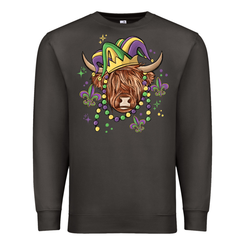Mardi Gras Cow Premium Sweatshirt by MaliasSmallBusiness | Teevron