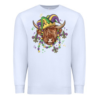 White mardi gras cow Premium Sweatshirt - MaliasSmallBusiness