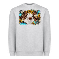 Heather Grey cowhide leopard calf Heavyweight Sweatshirt - RanaPortraitStore