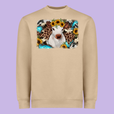 Cowhide Leopard Calf Heavyweight Sweatshirt Designed By Ranaportraitstore